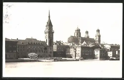 AK Passau, Flusspartie mit Kirche