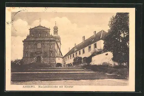 AK Amberg, Mariahilfskirche mit Kloster