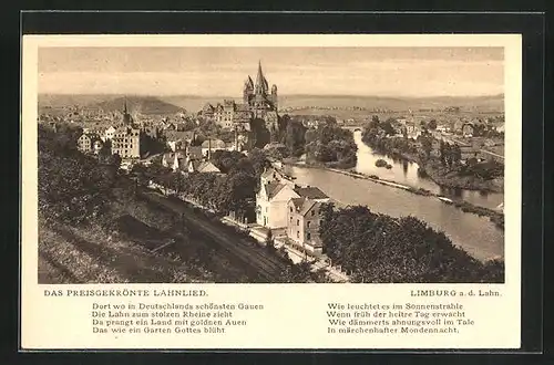 AK Limburg /Lahn, Ortsansicht mit Lahn und Dom St. Georg
