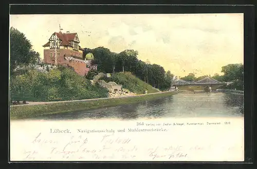 AK Lübeck, Navigationsschule und Mühlentorbrücke