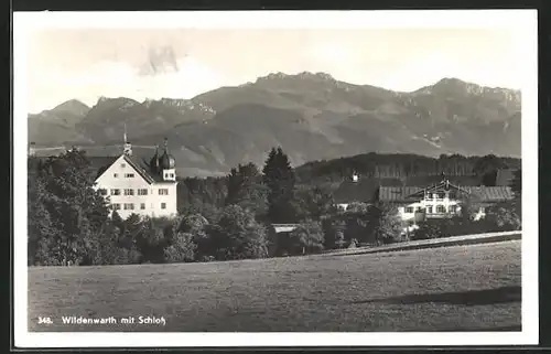 AK Wildenwarth, Ortspartie mit Schloss