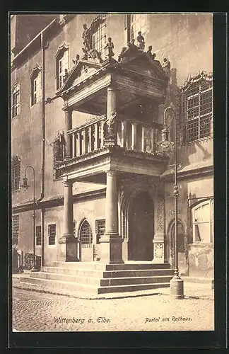 AK Wittenberg /Elbe, Portal am Rathaus