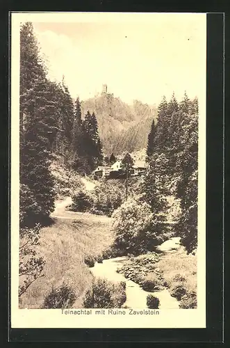 AK Bad Teinach, Teinachtal mit Ruine Zavelstein