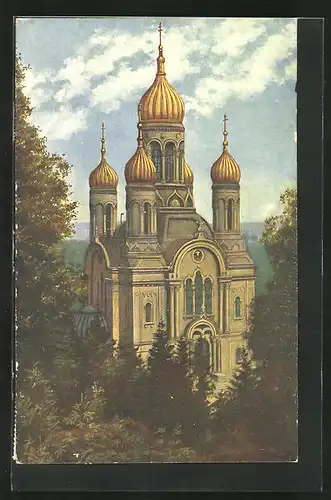 AK Wiesbaden, Russische Kirche auf dem Neroberg