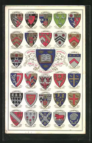 AK Oxford University, Arms of the Colleges of Oxford, Wappen der Colleges