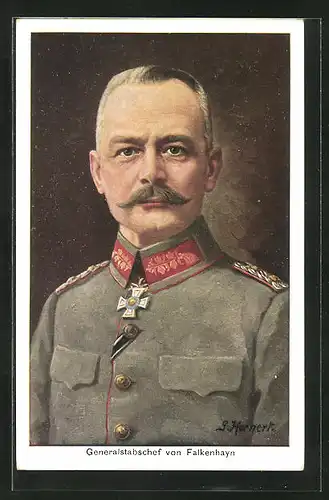 Künstler-AK Heerführer, Generalstabschef von Falkenhayn