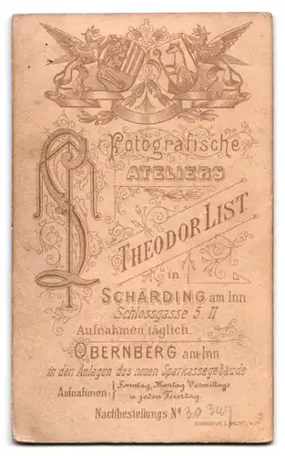 Fotografie Theodor List, Schärding / Inn, Schlossgasse 5.II, Portrait stolzer Vater mit Buben im Anzug