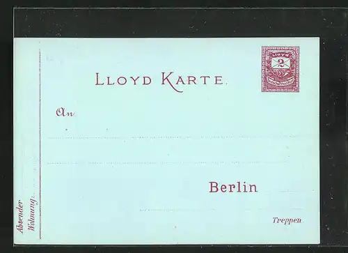 AK Private Stadtpost Lloyd Karte, Berlin, 2 Pfg.