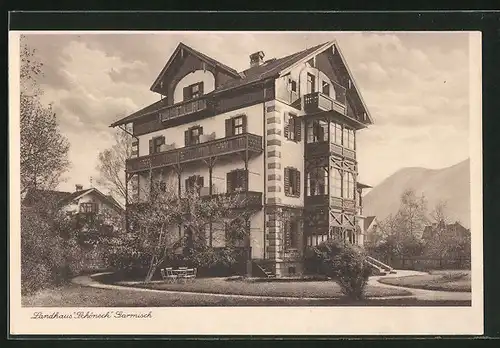 AK Garmisch, Hotel-Pension Landhaus Schöneck, Höllentalstrasse 21