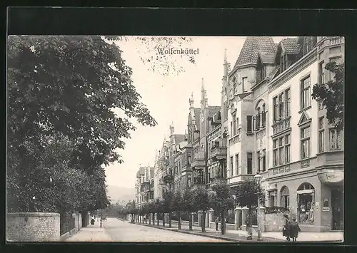 AK Wolfenbüttel, Strasse mit prächtigen Bürgerhäusern