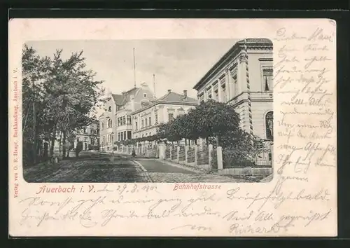 AK Auerbach i. V., Blick in die Bahnhofstrasse
