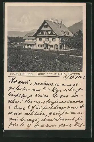 AK Kreuth /Ob.-Bayern, Hotel Haus Bruneck