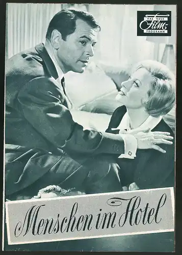 Filmprogramm DNF, Menschen im Hotel, Heinz Rühmann, O. W. Fischer, Regie: Gottfried Reinhardt
