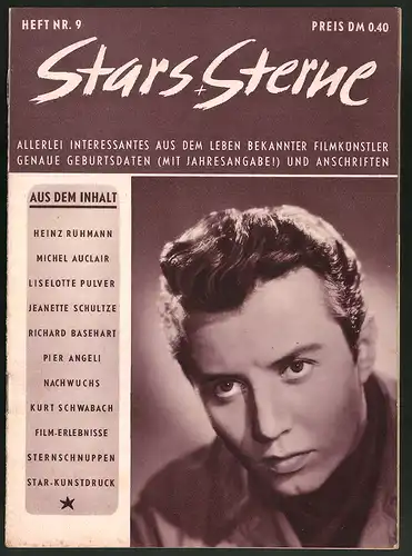 Filmprogramm Stars + Sterne Nr. 9, Interessantes aus dem Leben bekannter Filmkünstler, D. Borsche, L. Pulver, P. Angeli