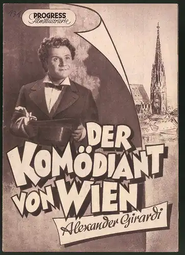 Filmprogramm PFI Nr. 89 /54, Der Komödiant von Wien - Alexander Girardi, Karl Paryla, Christl Mardayn, Regie: Karl Paryl