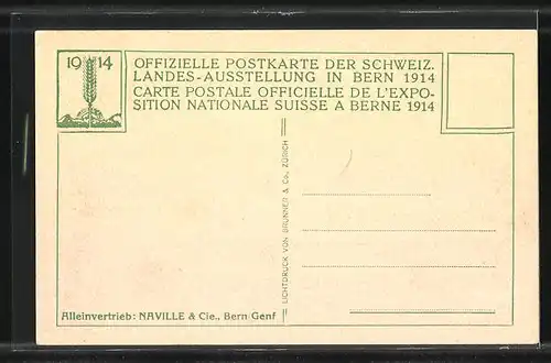 AK Bern, Schweizerische Landesausstellung 1914, Flora-Brunnen und Hospes