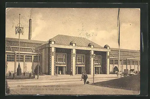 AK Bern, Schweizerische Landesausstellung 1914, Haupteingang zur Maschinenhalle