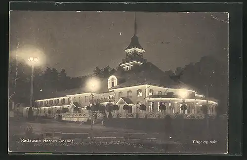 AK Bern, Schweizerische Landesausstellung 1914, Restaurant Hospes abends