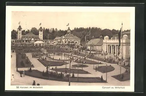 AK Bern, Schweizerische Landesausstellung 1914, Konzert im Mittelfeld