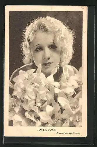 AK Schauspieler Anita Page mit blonden Haaren