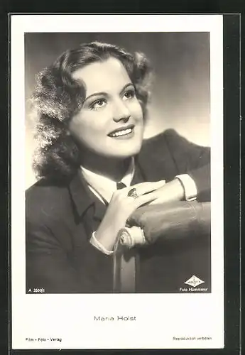 AK Schauspielerin Maria Holst mit lächelndem Gesicht