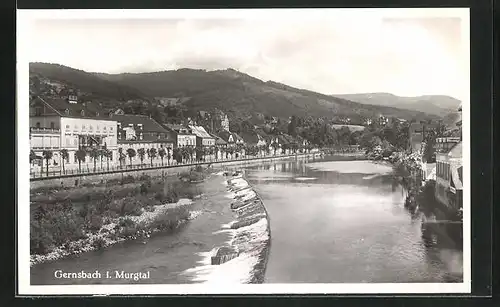 AK Gernsbach i. Murgtal, Uferpartie