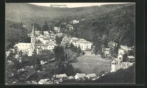 AK Schlangenbad, Teilansicht mit Kirche