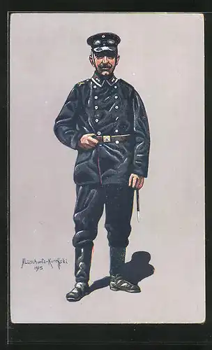 AK Soldat in Uniform mit Schirmmütze