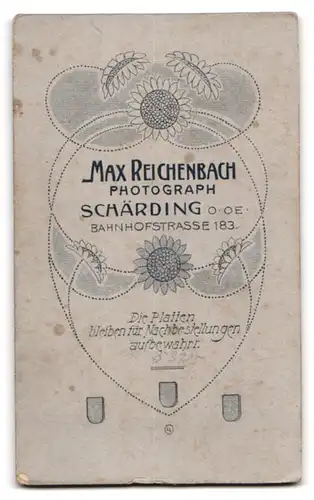 Fotografie Max Reichenbach, Schärding, Bahnhofstrasse 183, Portrait junger Herr im Anzug mit Fliege