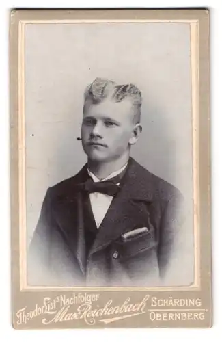 Fotografie Max Reichenbach, Schärding, Portrait junger Herr in modischer Kleidung