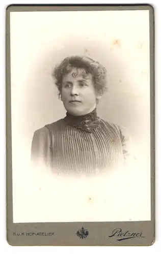 Fotografie Pietzner, Wien, VI. Marihilferstr. 3, Dame mit Locken in eleganter Kleidung