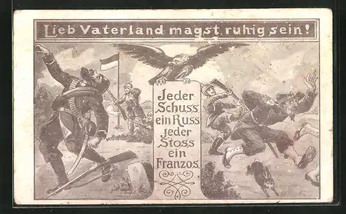 AK Lieb Vaterland magst ruhig sein, Deutsche Soldaten erschiessen Franzosen