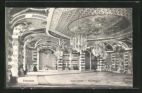 AK Potsdam, Sanssouci, Neues Palais, Muschelsaal