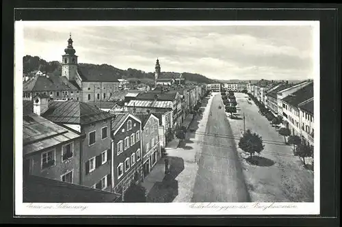 AK Tittmoning, Stadtplatz gegen das Burghausertor