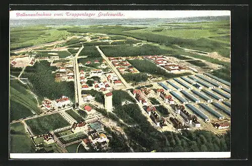 AK Grafenwöhr, Fliegeraufnahme vom Truppenlager