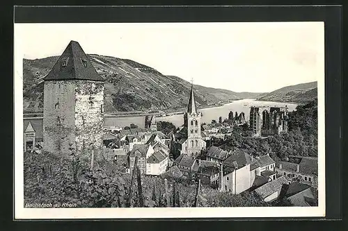 AK Bacharach /Rhein, Ortsansicht vom Weinberg aus
