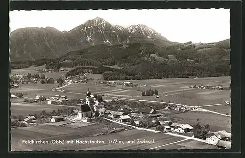 AK Feldkirchen /Obb., Teilansicht mit Hochstaufen und Zwiesel