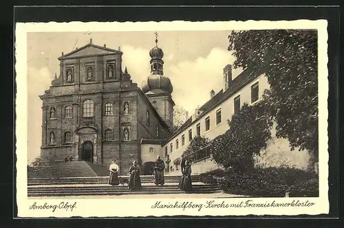 AK Amberg /Obpf., Mariahilfberg-Kirche mit Franziskanerkloster