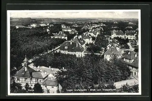 AK Grafenwöhr, Lager Grafenwöhr, Blick vom Wasserturm mit Wache