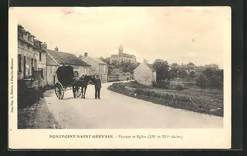 AK Pontpoint-saint-Gervais, Paysage et Eglise