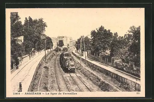AK Asniéres, La ligne de Versailles