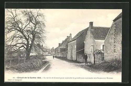 AK Cherré, La sortie de Cherré pour rejoindre la grand`route nationale vers Sceaux-sur-Huisne