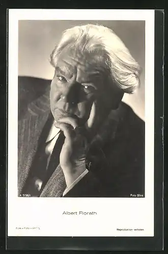 AK Schauspieler Albert Florath mit aufgestütztem Kopf