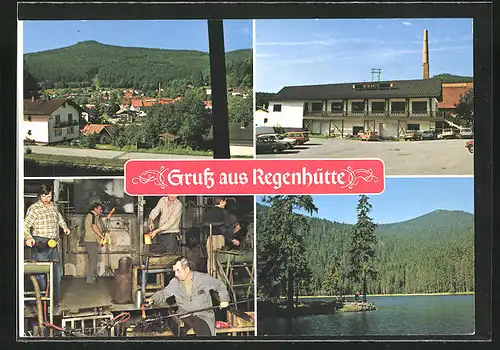 AK Regenhütte am Fusse des Gr. Arber /Bayer. Wald, Gasthof Regenhütte, Ortspartie, Arbeiter in der Werkstatt