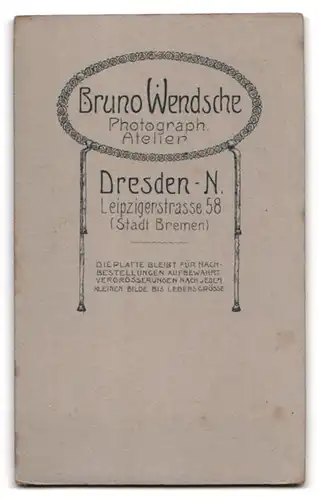 Fotografie Bruno Wendsche, Dresden-N., Leipzigerstrasse 58, Portrait junge Dame mit Hochsteckfrisur