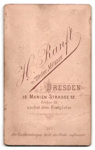 Fotografie H. Ranft, Dresden, Marien-Strasse 12, Portrait kleines Mädchen in modischer Kleidung