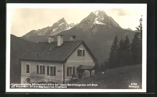 AK Ilsank, Alpengasthaus Söldenköpfl gegen Bergmassiv