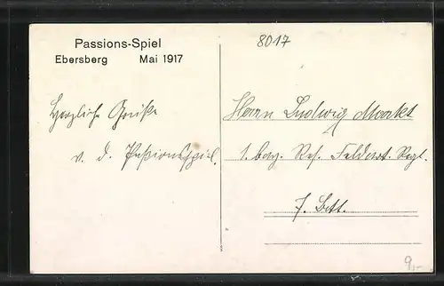 AK Ebersberg, Passion-Spiel 1917, Schauspieler in Kostümen