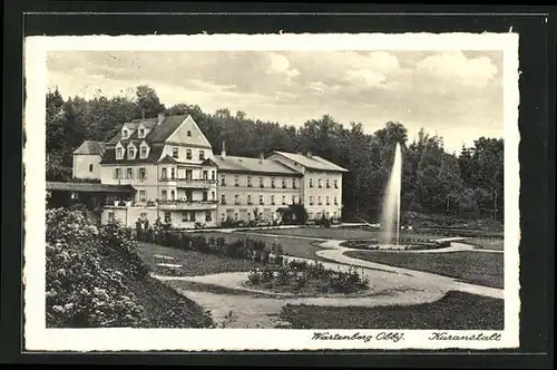 AK Wartenberg /Obby., Kuranstalt mit Fontäne