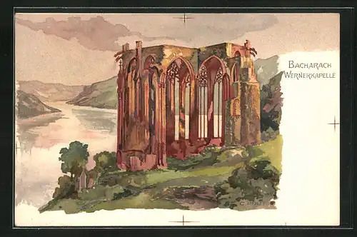 Künstler-AK C. Pfaff: Bacharach, Wernerkapelle
